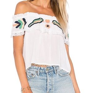 Raga off the shoulder bird top